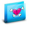 Folder Heart II Blue Icon 96x96 png